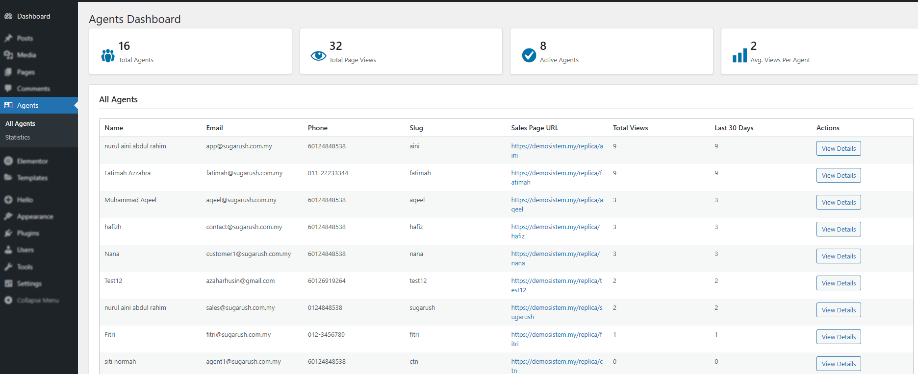 Admin Dashboard - Main View